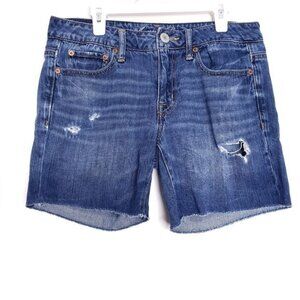 American Eagle Distressed Frayed Hem Cutoff Denim Jean Shorts Women's Size 2